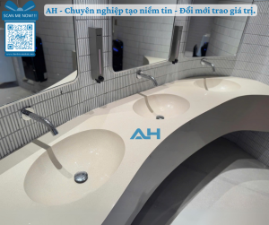 LAVABO / CHẬU RỬA MẶT ÂM BÀN ĐÚC NGUYÊN KHỐI TỪ ĐÁ SOLID SURFACE _ MODEL: HE-010