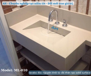 LAVABO / CHẬU RỬA MẶT ÂM BÀN - ĐÚC NGUYÊN KHỐI TỪ ĐÁ SOLID SURFACE _ MODEL: ML-010