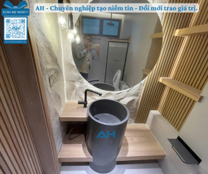 LAVABO / CHẬU RỬA MẶT - TRỤ ĐỨNG ĐÚC NGUYÊN KHỐI TỪ ĐÁ SOLID SURFACE_ MODEL: HC-110A