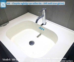 LAVABO CHỮ NHẬT TRÒN ÂM BÀN ĐÁ SOLID SURFACE - M0-010