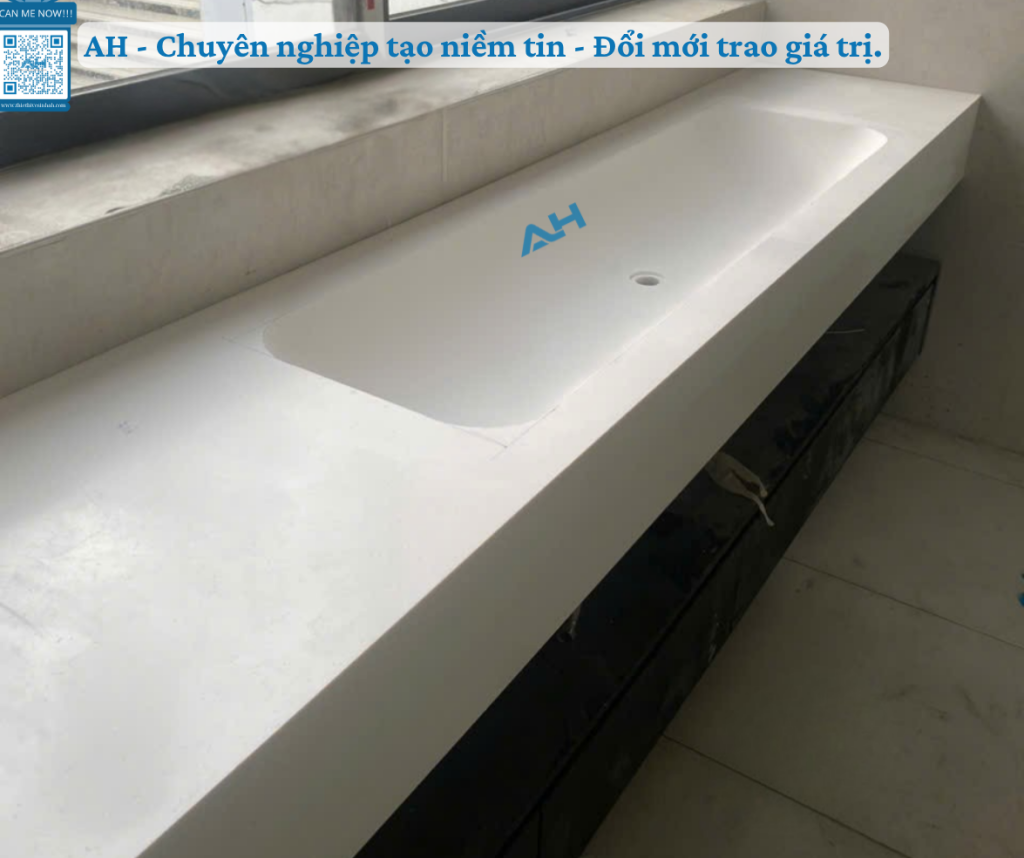 lavabo đúc nguyên khối từ đá solid surface HR-012