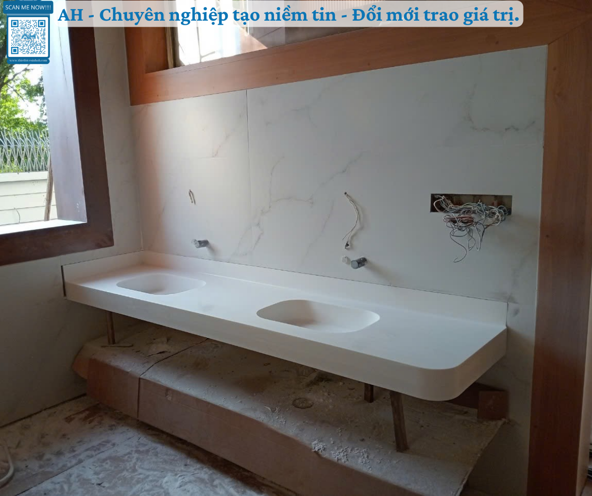 Những lý do lavabo solid surface được ưa chuộng tại thị trường An Giang - đúc nguyên khối, ghép nối - tạo hình vẫn liền mặt chống thấm, chống ố, chống bám bẩn, chống vi khuẩn, bền bỉ, sáng bóng, bền màu,... theo thời gian