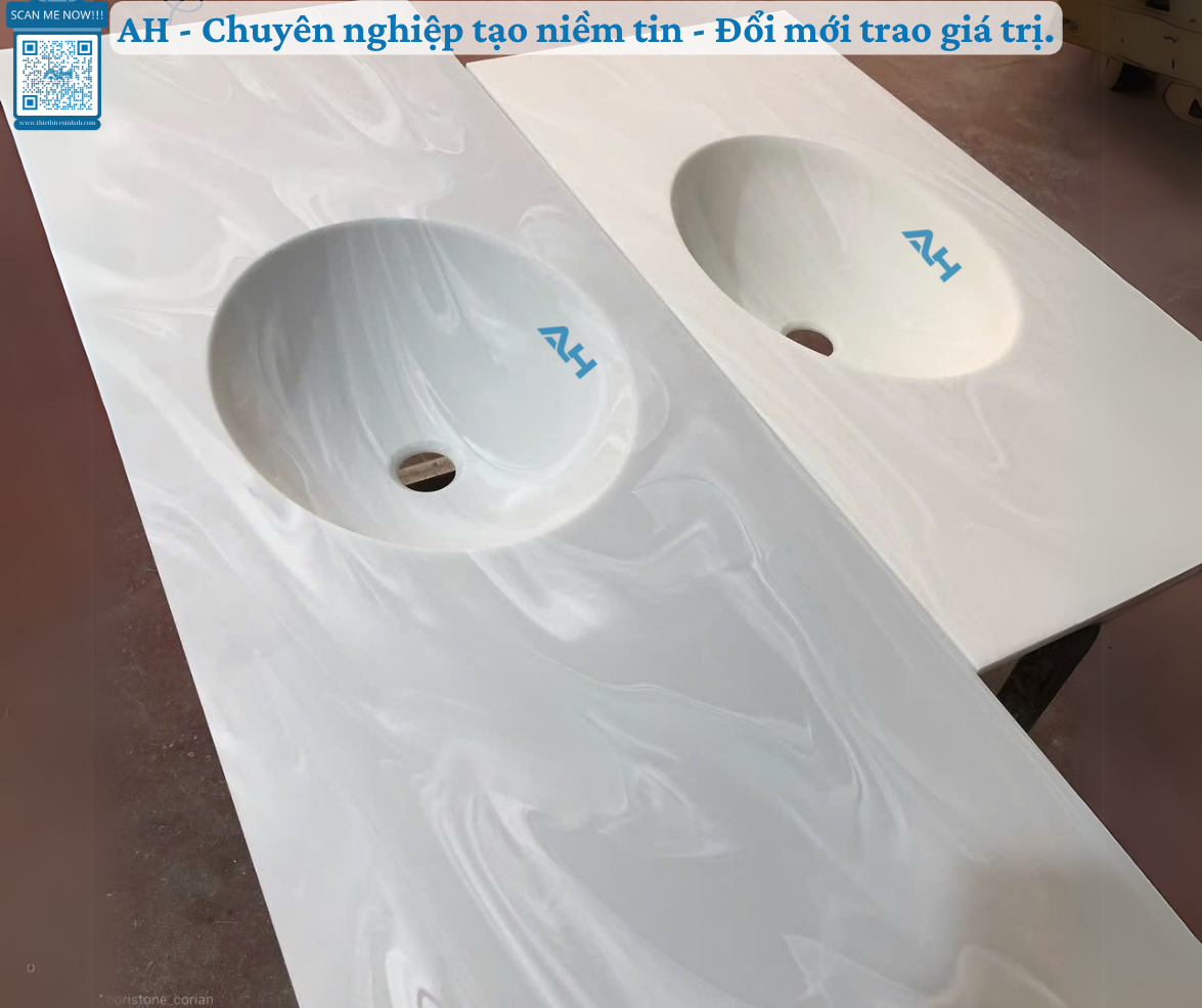 Mua lavabo solid surface đúc nguyên khối Lâm Đồng