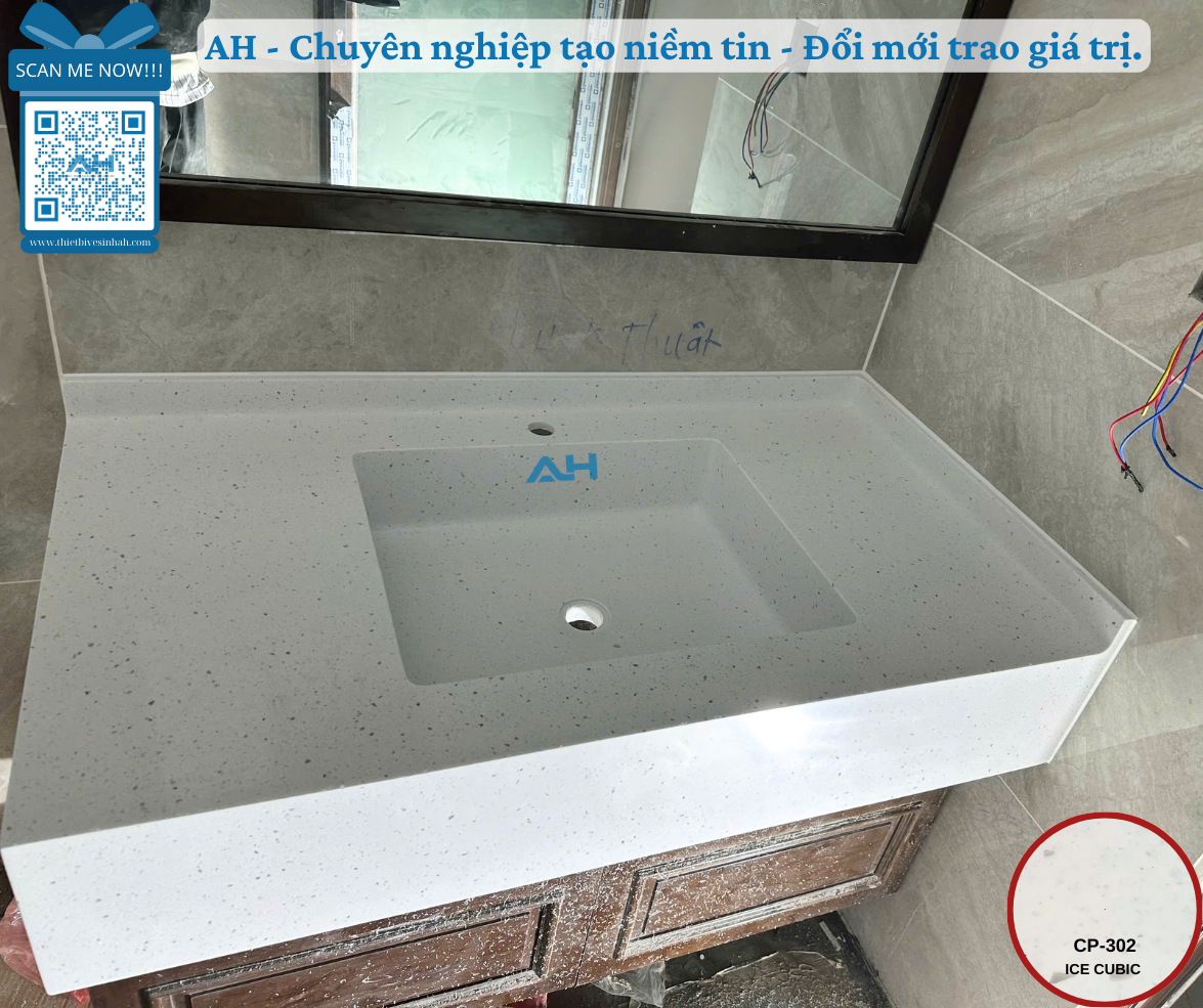 thi công lavabo solid surface đúc nguyên khối ở Ninh Thuận
