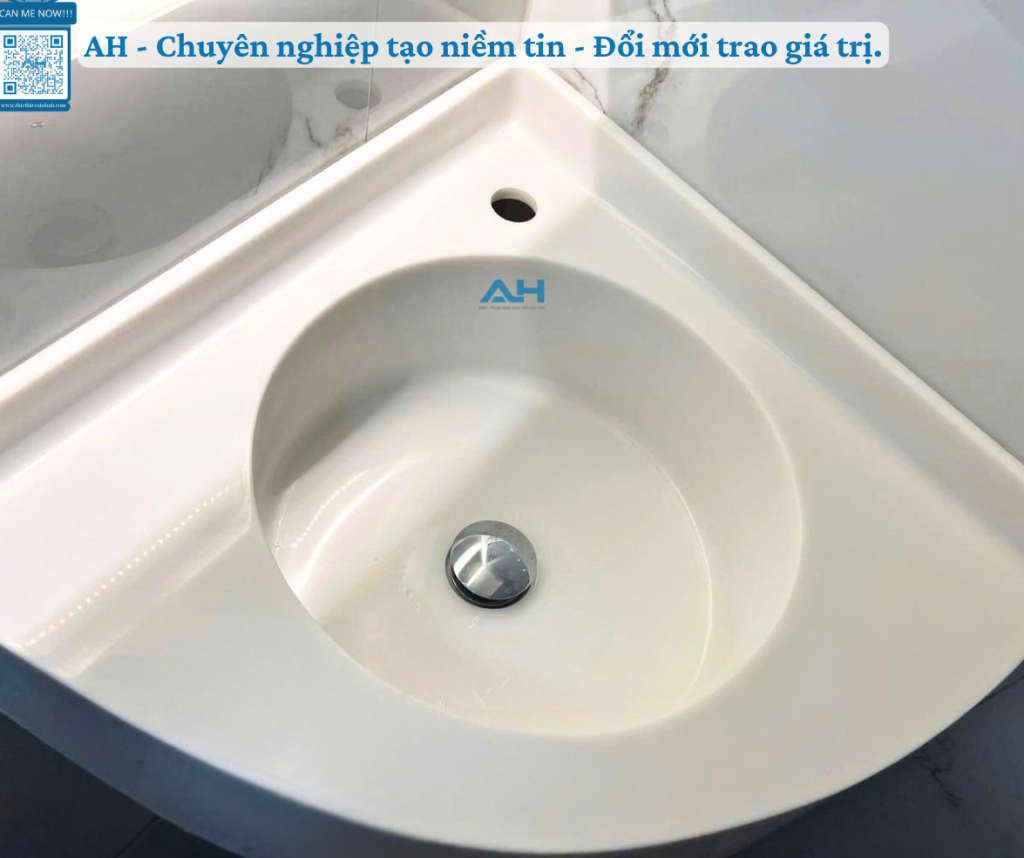 Thiết Bị Vệ Sinh AH - lavabo solid surface liền mặt bàn Phú Quốc uy tín