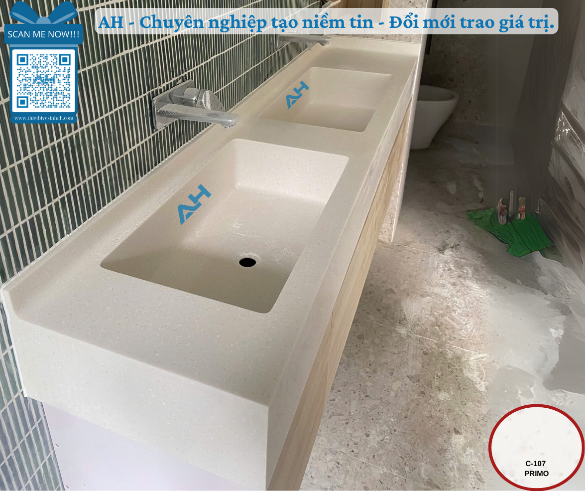 Mua lavabo solid surface đúc nguyên khối Lâm Đồng