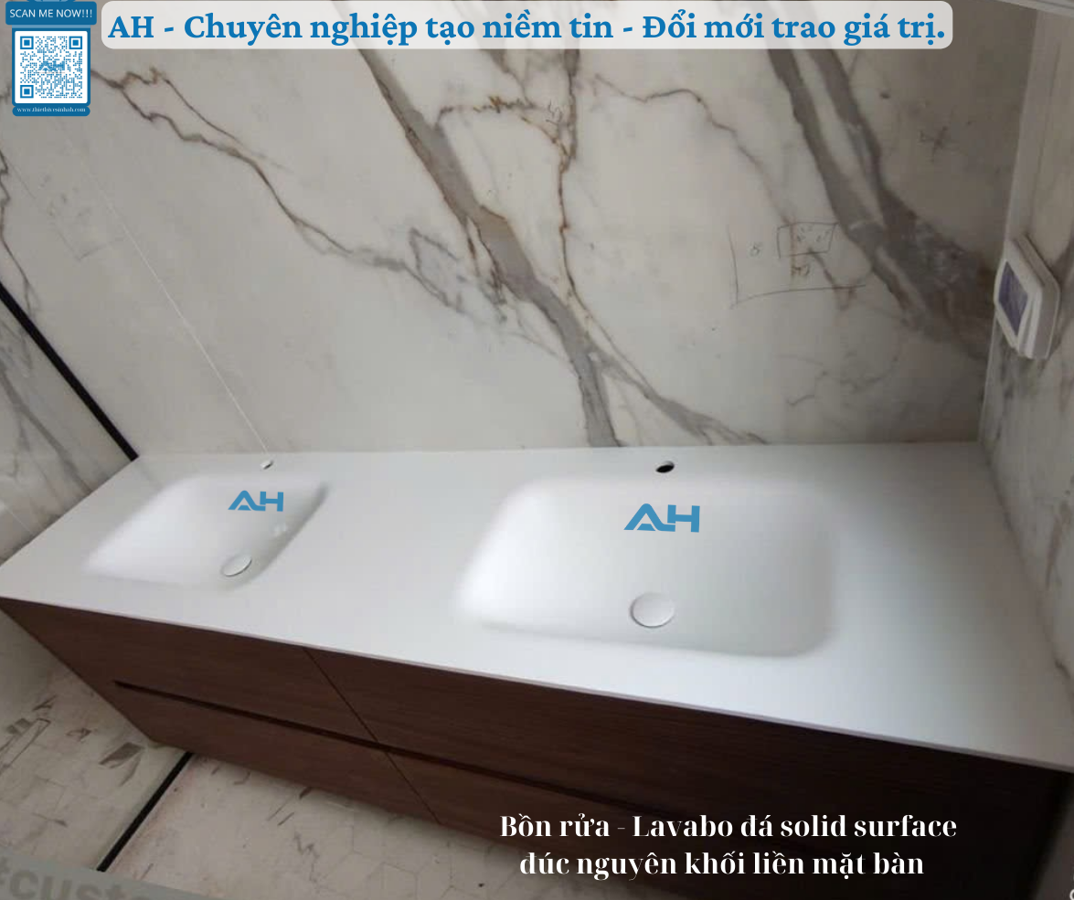 Bàn giao lavabo solid surface không đường nối tại Lào Cai chất lượng cao