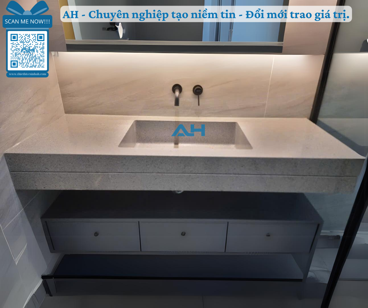 Báo giá lavabo solid surface liền mạch thi công trọn gói ở Tây Ninh