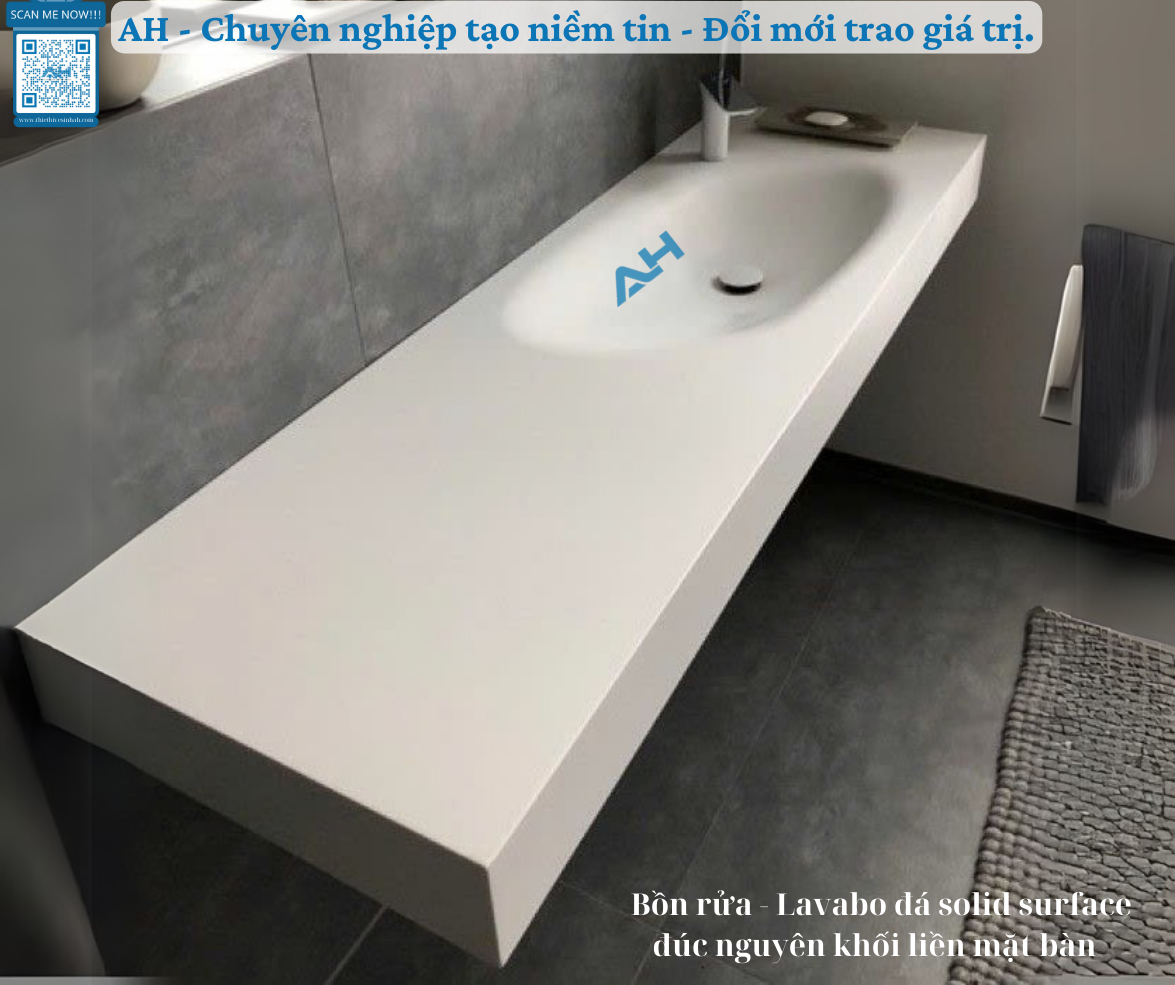 5 Lý Do Lavabo AH Đúc Nguyên Khối Đang Dần Thay Thế Chậu Sứ Truyền Thống