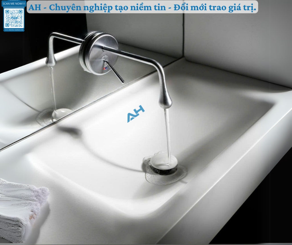 Xu Hướng Thiết Kế Phòng Tắm 2026: Sự Lên Ngôi Của Lavabo AH Đá Solid Surface Liền Khối