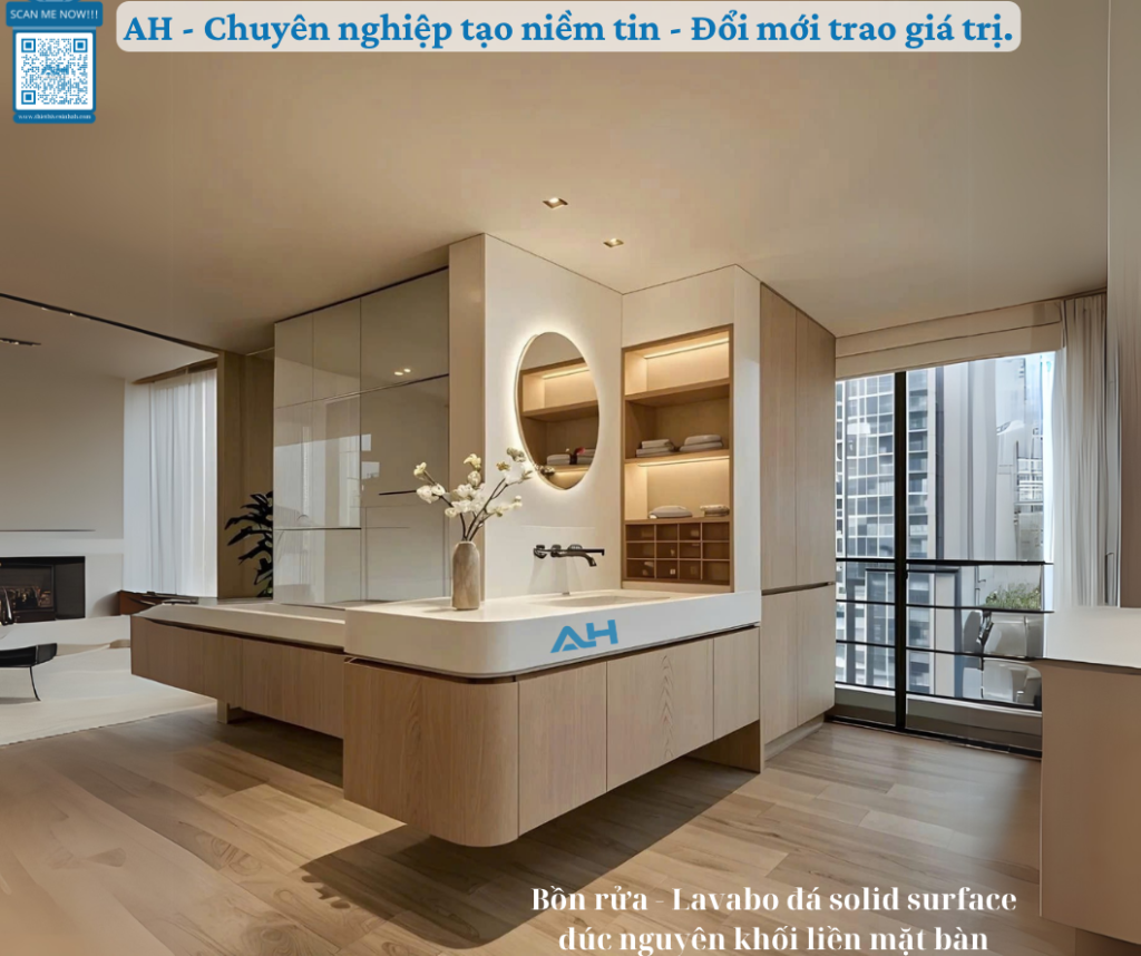 Tuyệt Tác Lavabo AH Đá Solid Surface Tại Dự Án Nghỉ Dưỡng Cát Bà – Hải Phòng