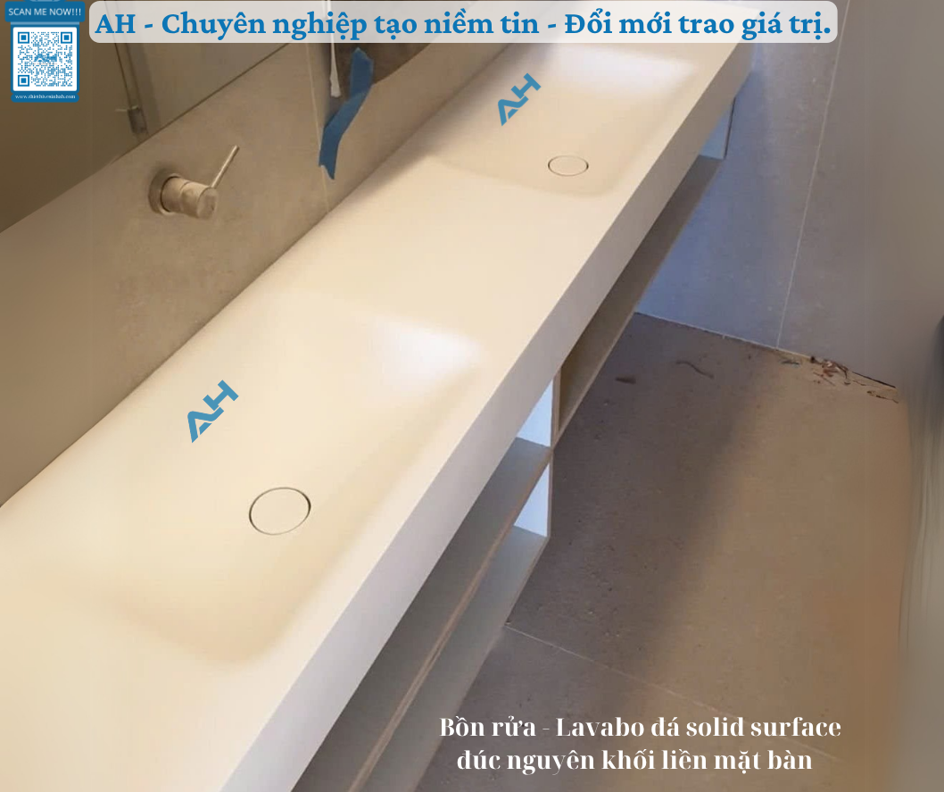 Nghệ Thuật Tạo Hình Từ Lavabo AH: Khi Mặt Bàn & Lavabo Hòa Làm Một