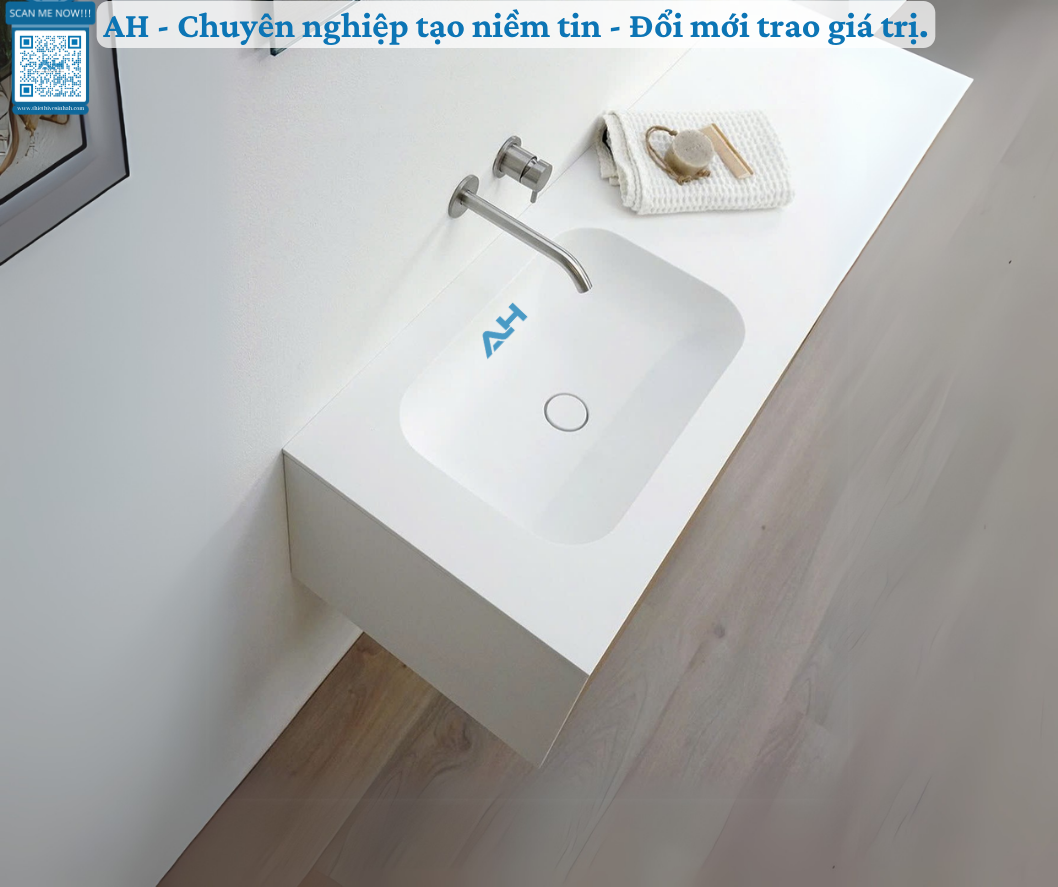 Lavabo Đá Solid Surface – Giải Pháp Toàn Diện Cho Phòng Tắm Dễ Vệ Sinh Và Hạn Chế Tích Tụ Vi Khuẩn