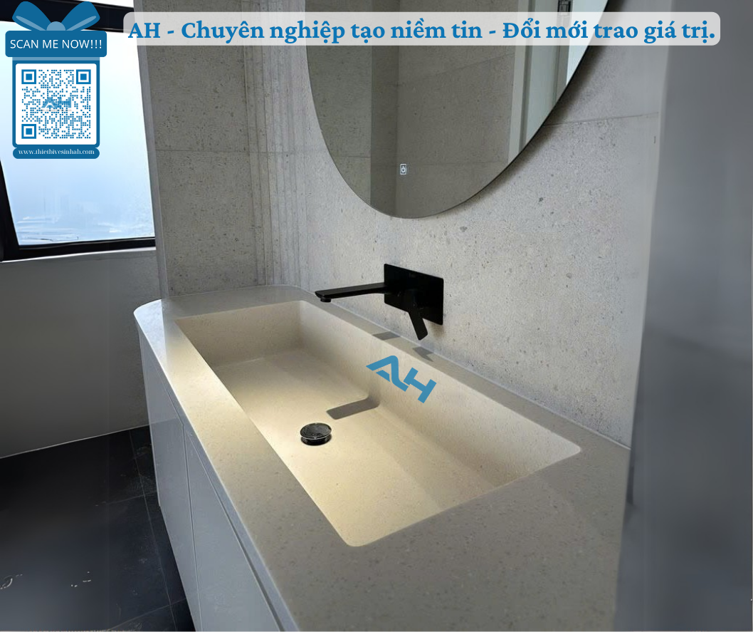 Vẻ Đẹp Vượt Thời Gian Với Lavabo Đá Solid Surface Đúc Nguyên Khối