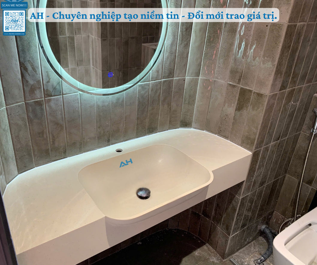 Lavabo Đúc Nguyên Khối, Liền Mạch Từ Đá Solid Surface – Thách Thức Mọi Giới Hạn Thiết Kế!